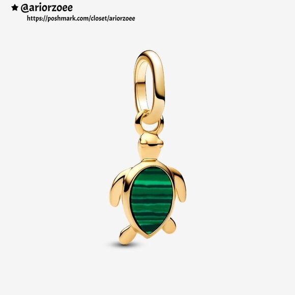 Pandora Green Turtle Mini Dangle Charm - Picture 1 of 2